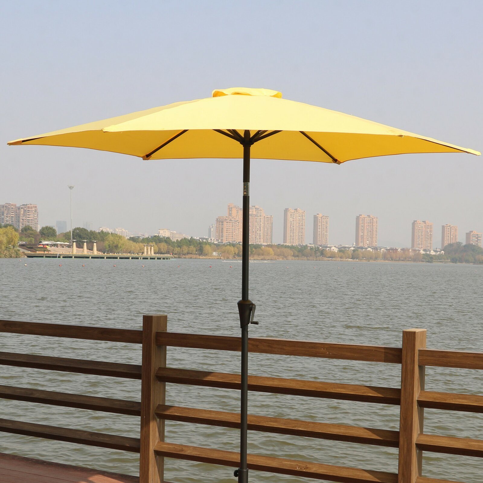9' Pole Umbrella With Carry Bag, Yellow 9' Pole Umbrella With Carry Bag, Yellow