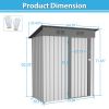 5 X 3 Ft Outdoor Storage Shed, Galvanized Metal Garden Shed With Lockable Doors, Tool Storage Shed For Patio Lawn Backyard Trash Cans