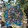 1pc 3D Hanging Wind Spinner Outdoor Decor For Garden Wind Chimes Metal Yard Spinners 3D Stainless Steel Spinner Gifts Mandala 3D Spinner With 360¬∞ Ro