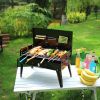 16.7x10x17.7in Portable Charcoal Grill Foldable BBQ Suitcase Grill Shelf For Outdoor Camping Picnics Garden Grilling