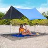 10'x10' Beach Tent Sun Shelter with 6 Sandbags Blue