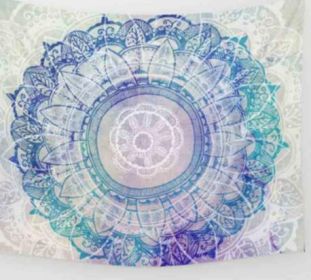 Indian Mandala Tapestry Green Blue Flower Beautiful Wall Art Tapestry 210x150cm Bedspread Beach Towel Yoga Blanket Table Cloth (Option: B-130x148)