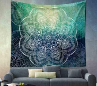 Indian Mandala Tapestry Green Blue Flower Beautiful Wall Art Tapestry 210x150cm Bedspread Beach Towel Yoga Blanket Table Cloth (Option: E-148x210)