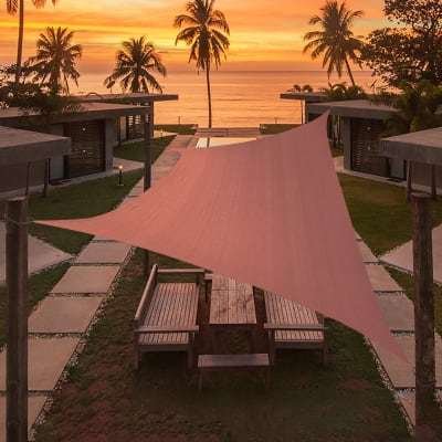 Artpuch Custom Size Rust Red Sun Shade Sail Triangle Canopy 185 GSM Durable Fabric UV Block Awning for Outdoor Patio Garden Backyard (Customized Avail Artpuch Custom Size Rust Red Sun Shade Sail Triangle Canopy 185 GSM Durable Fabric UV Block Awning for Outdoor Patio Garden Backyard (Customized Avail