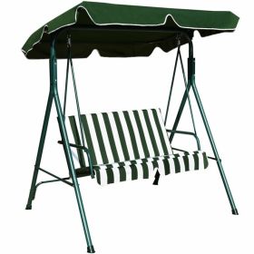 2 Person Weather Resistant Canopy Swing for Porch Garden Backyard Lawn (Color: Green)