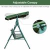 2 Person Weather Resistant Canopy Swing for Porch Garden Backyard Lawn