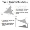 Artpuch Custom Size Light Gray Sun Shade Sail Triangle Canopy 185 GSM Durable Fabric UV Block Awning for Outdoor Patio Garden Backyard (Customized Ava