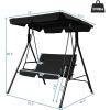 2 Person Weather Resistant Canopy Swing for Porch Garden Backyard Lawn