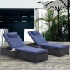 Outdoor Patio Chaise Lounge Chair,Lying in bed with PE Rattan and Steel Frame,PE Wickers,Pool Recliners with Elegant Reclining Adjustable Backrest and