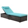 Outdoor Patio Chaise Lounge Chair,Lying in bed with PE Rattan and Steel Frame,PE Wickers,Pool Recliners with Elegant Reclining Adjustable Backrest and