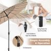 9 Feet Round Patio Umbrella with 18 Fiberglass Ribs